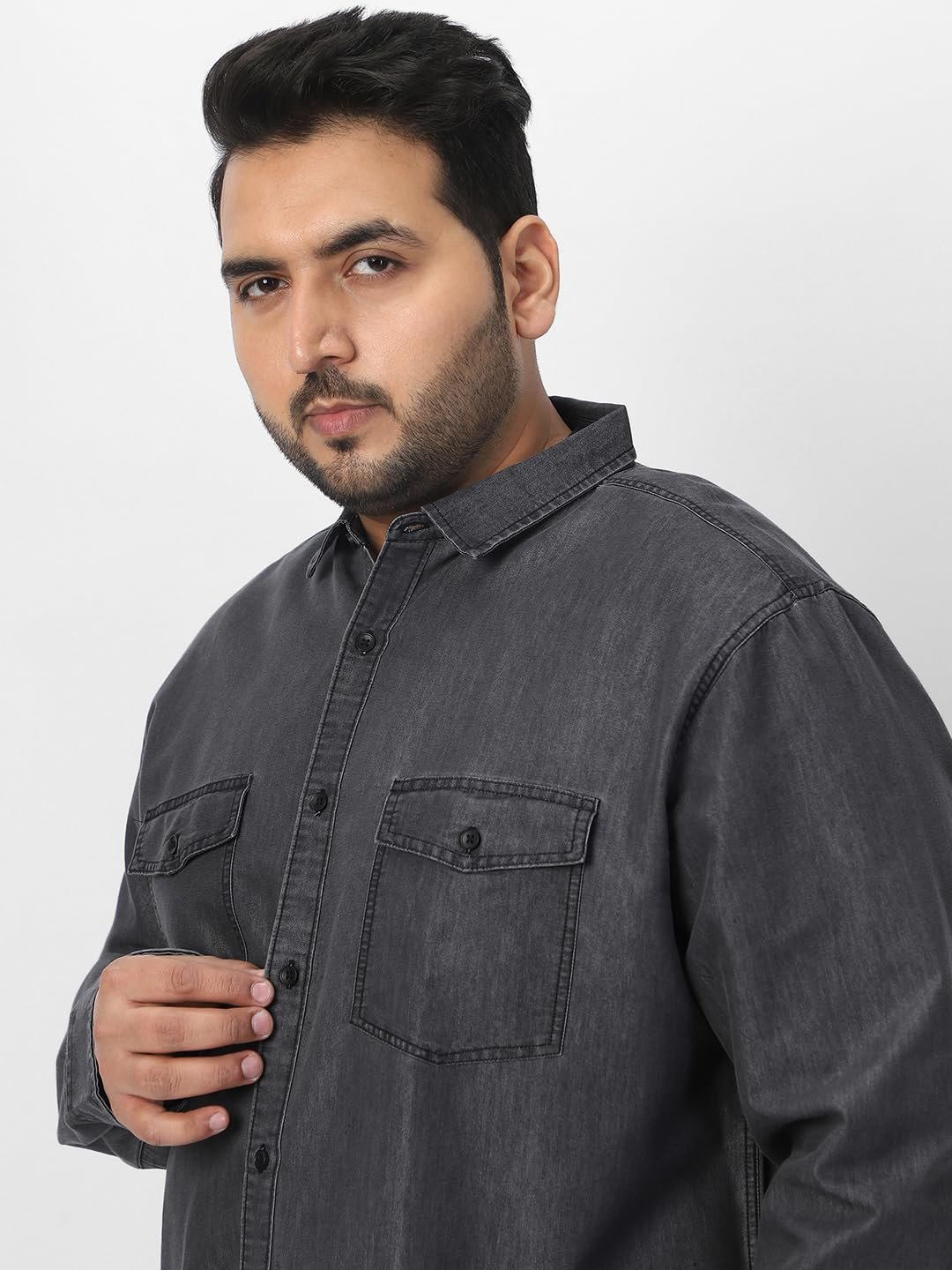 Urbano Plus Men's Full Sleeve Regular Fit Casual Denim Shirt - Image 6