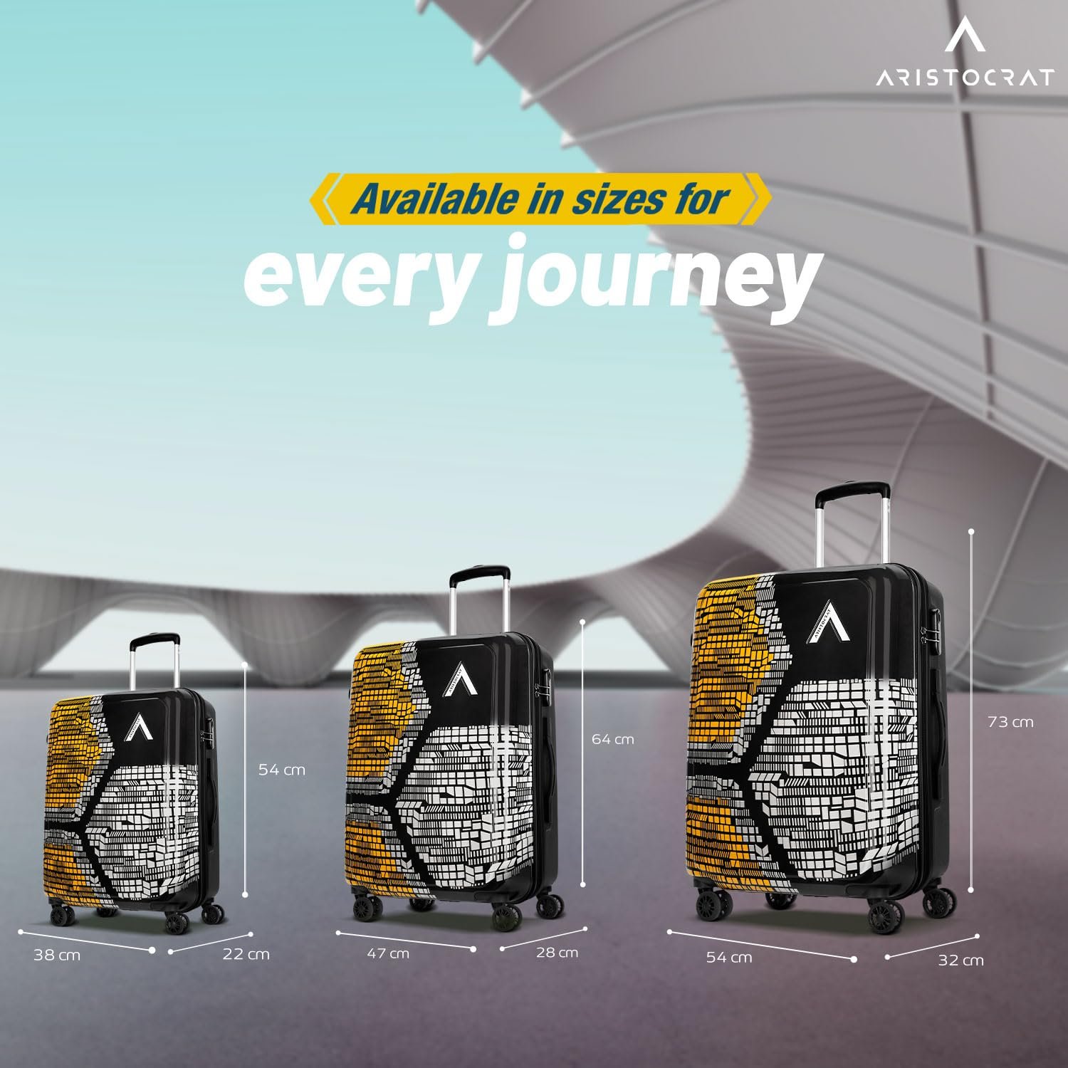 Aristocrat Bruce Check-in Trolley Bag 73cm | Large | Hard Luggage | Smooth 8-Wheel Suitcase | Secure Combination Lock with Sturdy Zipper | Full Fabric Convipack | 5-Year Warranty (Orange) - Image 5