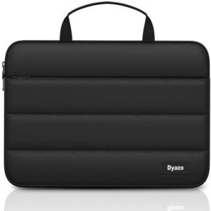 Dyazo 14.1 Inch Laptop Fluffy Sleeve Bag | Soft Puff Padding Cover with Zipper Closure | Water Resistant Laptop Cover | Compatible for MacBook Pro 14, Lenovo, Dell, HP, Acer and Asus (Black)
