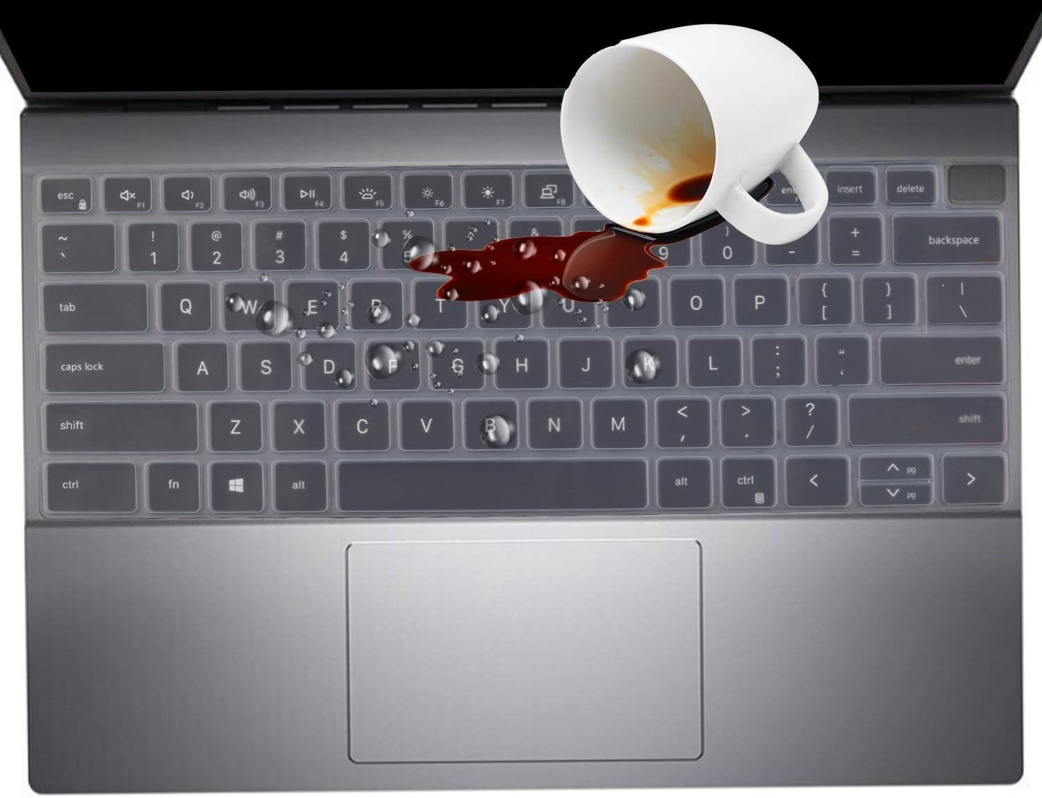 Saco Laptop Keyboard Cover Compatible for Dell inspiron 14 (5430 5435 7420 7430) & Dell Vostro 14 (3420 3425 3435 5320) 14inch Laptops (Transparent) - Image 4