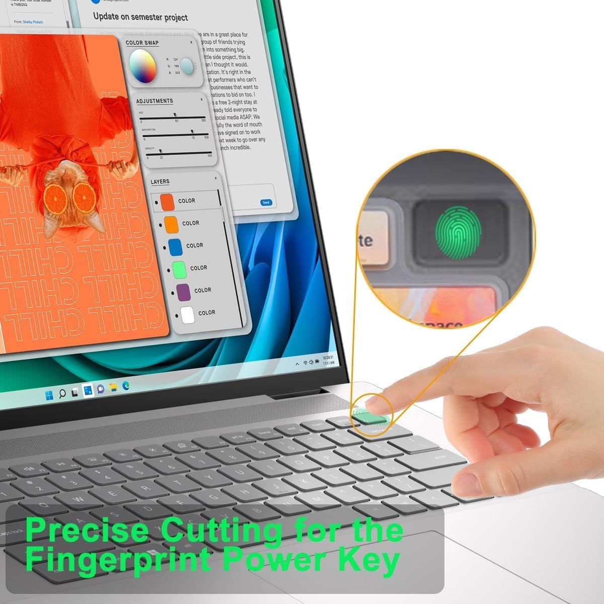 Saco Laptop Keyboard Cover Compatible for Dell inspiron 14 (5430 5435 7420 7430) & Dell Vostro 14 (3420 3425 3435 5320) 14inch Laptops (Transparent) - Image 6