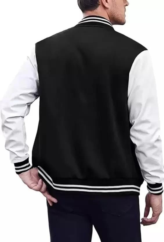 Men's varsity jacket for winter wear full sleeves casual jacket letterman cotton fleece - Image 2