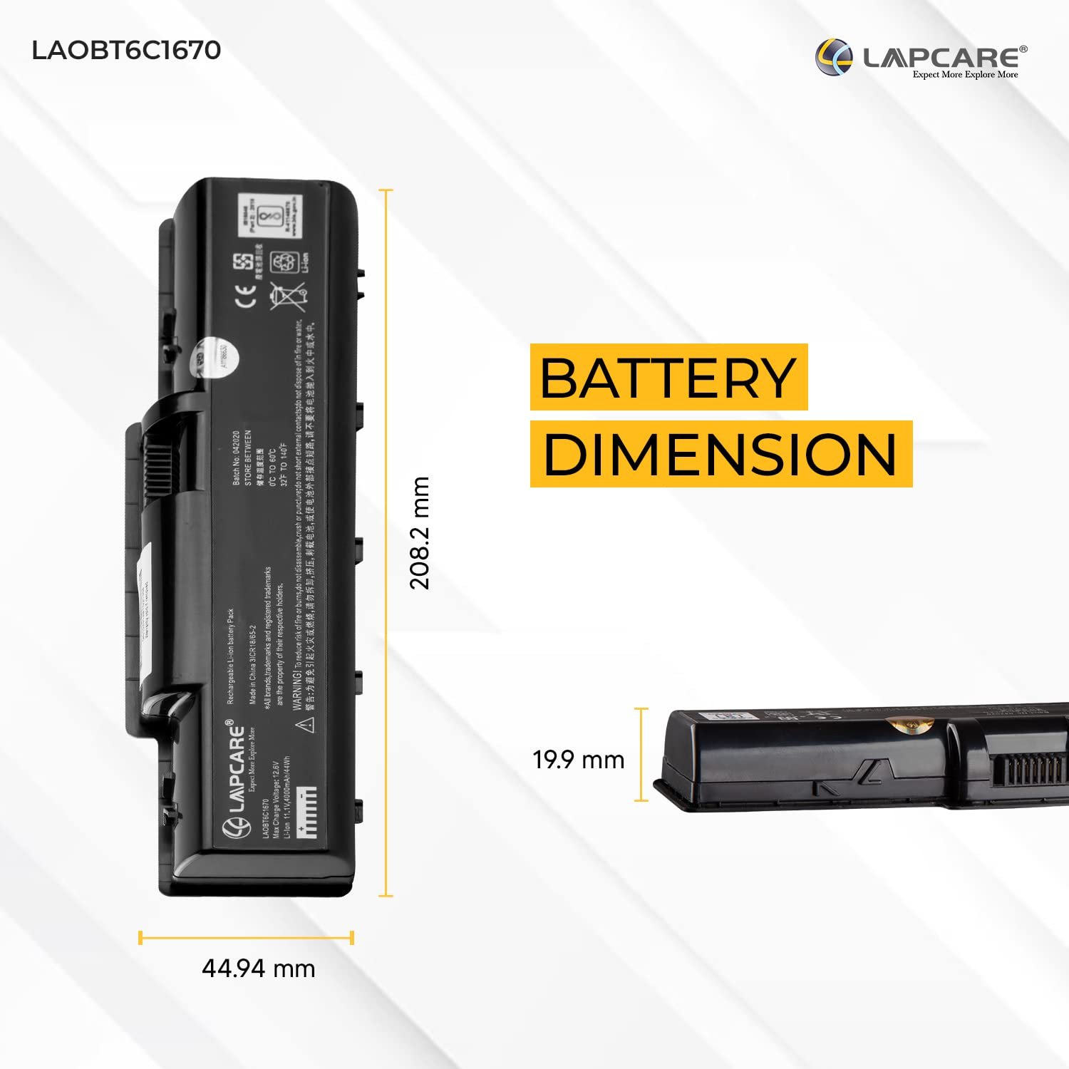 Lapcare Laptop Battery for Acer AS07A32 AS07A31 AS07A41 AS07A51 for Acer Aspire 4310 Series (Black) - Image 3