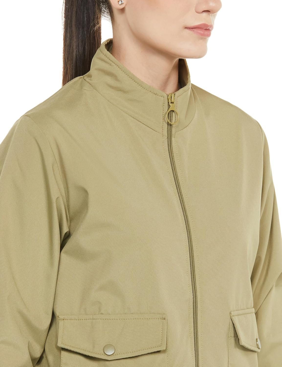 Qube By Fort Collins Women's Polyester Windcheater Standard Length Jacket - Image 3