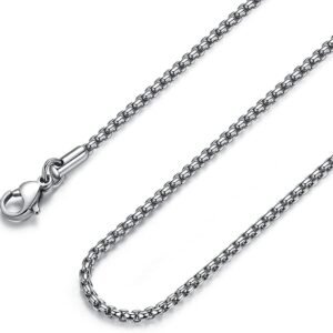THE MEN THING SILVER ROUNDED BOX – 3mm Chain Stainless Steel 26 inch Necklace for Men & Boy’s