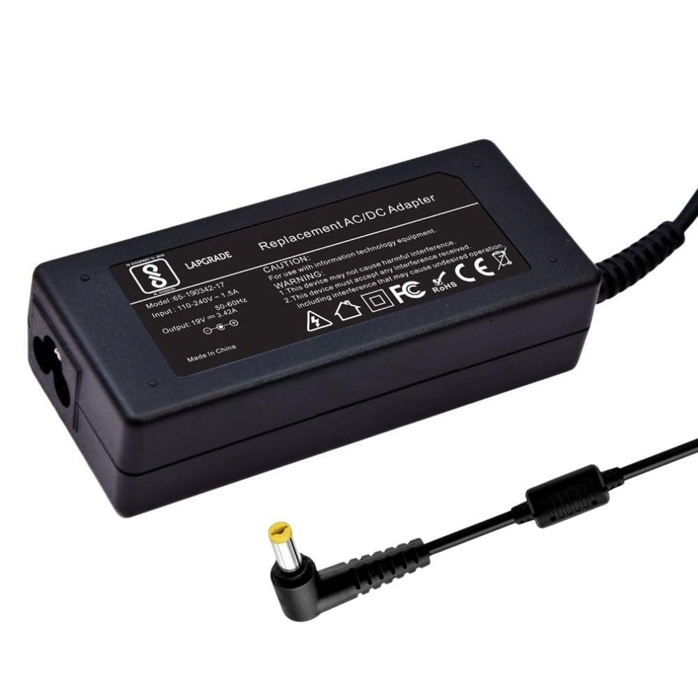 LAPGRADE 19V 3.42A Adapter Charger for Acer TravelMate 200 2000 210 2100 2200 225 2310 2350 240 2400 2410 2420 2430 2440 2450 2460 2470 2480 2490 Series (Without Power Cable)