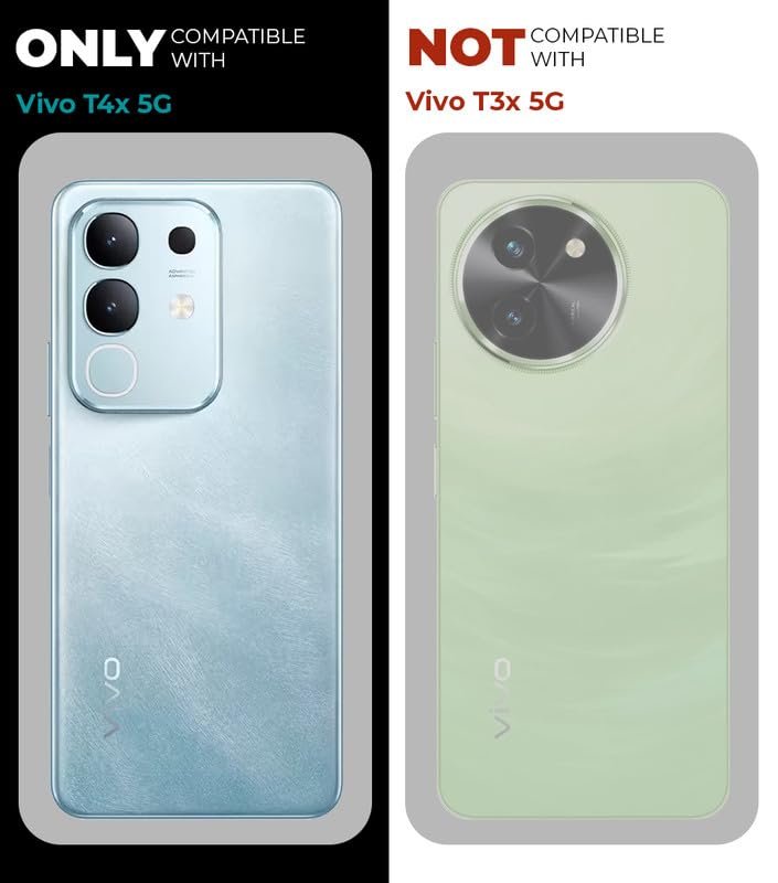 Mr. Case Back Cover for Vivo T4x 5G| Shockproof Transparent Hard Back with Black Bumper | 360° Protection | PC & TPU Durable Case | Anti-Slip Grip & Camera Protection - Black - Image 2