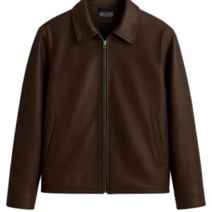 Men’s Classic Brown Faux Leather Jacket | Stylish Front Zip Closure | Premium Soft Lining | Casual & Winter Wear Outerwear | Premium Editions