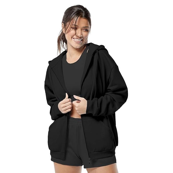 Women’s Solid Zip-Up Hoodie Jacket – Long Sleeve Hooded Neck Lightweight Casual Outerwear - Image 3