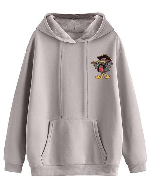 JUNEBERRY® Cotton Poly Fleece Oversized Fit Black, Green, Magenta, Mustard, Orange, Purple, Blue, Off White & Grey Graphic Printed Full Sleeve Hoodie for Women