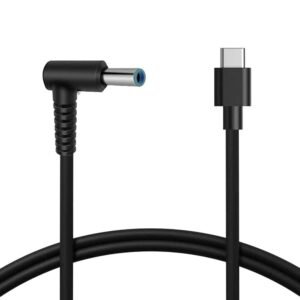 Smart Blue Tip Charge Cable Adapter for Hp 19.5V 45W 65W Laptop Charger for Pavilion Elitebook Stream Touchsmart 11 13 14 15 Folio 1040 G1 Spectre Ultrabook 13 (Male USB-C to 4.5Mm…