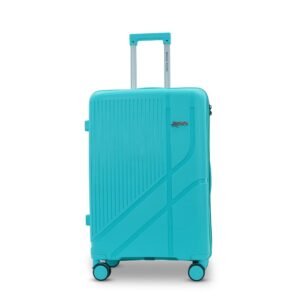 AMERICAN TRAVELLER TourisPoineer Trolley Bag– Polypropylene Hardshell Expandable Travel Luggage Bag with 8 Disc Wheels & TSA Type Lock. (20, Aqua Blue (Turquoise))