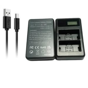 LP E6 Dual Rapid Charger (LCD Display) for Canon Rechargeable Battery LP6/LPE6 | LRSA