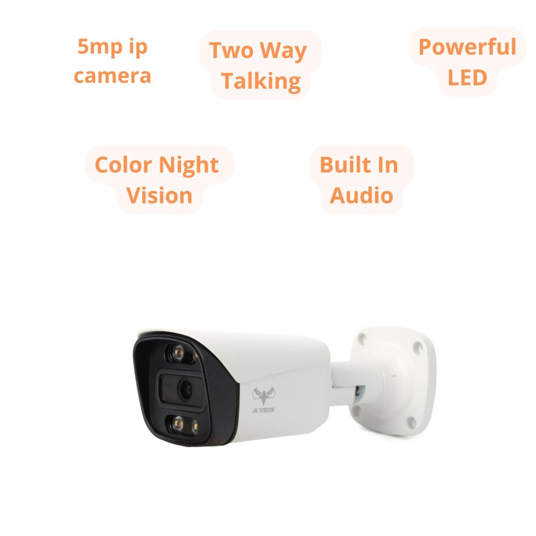 JK Vision 5MP IP Wired Camera with 18 LED, 1080p, Night Vision, Built in Audio, 30M Range, 1 Year Warranty - Image 4