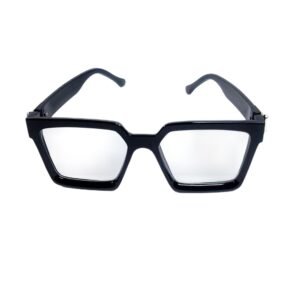 Square Oversized Sunglasses, White Frame, Dark Lenses, Unisex