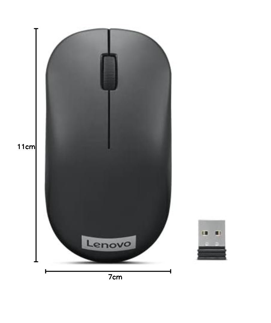 Lenovo 130 Wireless Compact Mouse, 1K DPI Optical sensor, 2.4GHz Wireless NanoUSB, 10m range, 3button(left,right,scroll) upto 3M left/right clicks, 10 month battery, Ambidextrous, Ergonomic GY51C12380 - Image 7