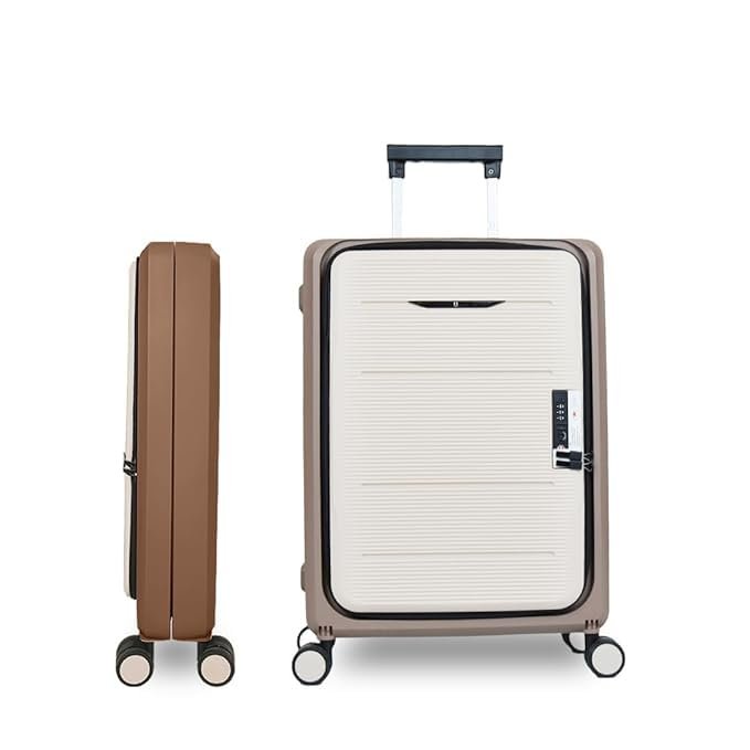 Heart Home Luggage Bag | 24 Inch Coffee Trolley Bags for Travel | Collapsible Lightweight Suitcase with 4 Spinner Wheels & Telescopic Handle