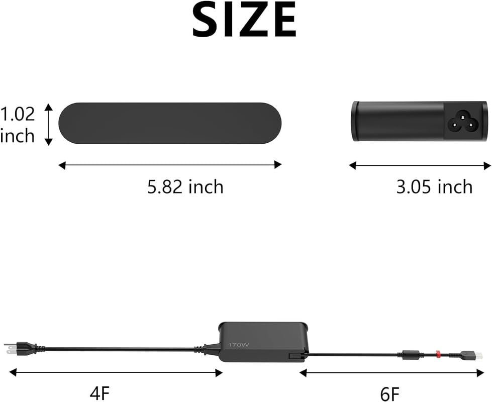 170 Watt for Len-OVO Charger Power Supply Thinkpad Legion 5 Y7000P Y540 P15 P17 P73 P52 P51 P53 P50 P70 P71 Y530 Y720 Y730 Thunderbolt 3 Dock Len-OVO 170W 20V AC Adapter - Image 3