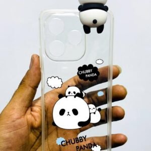 RM® Chubby Panda Phone Case for Oppo A5 Pro 5G, Cute Panda Cartoon Design with 3D Topper, Clear Transparent Case