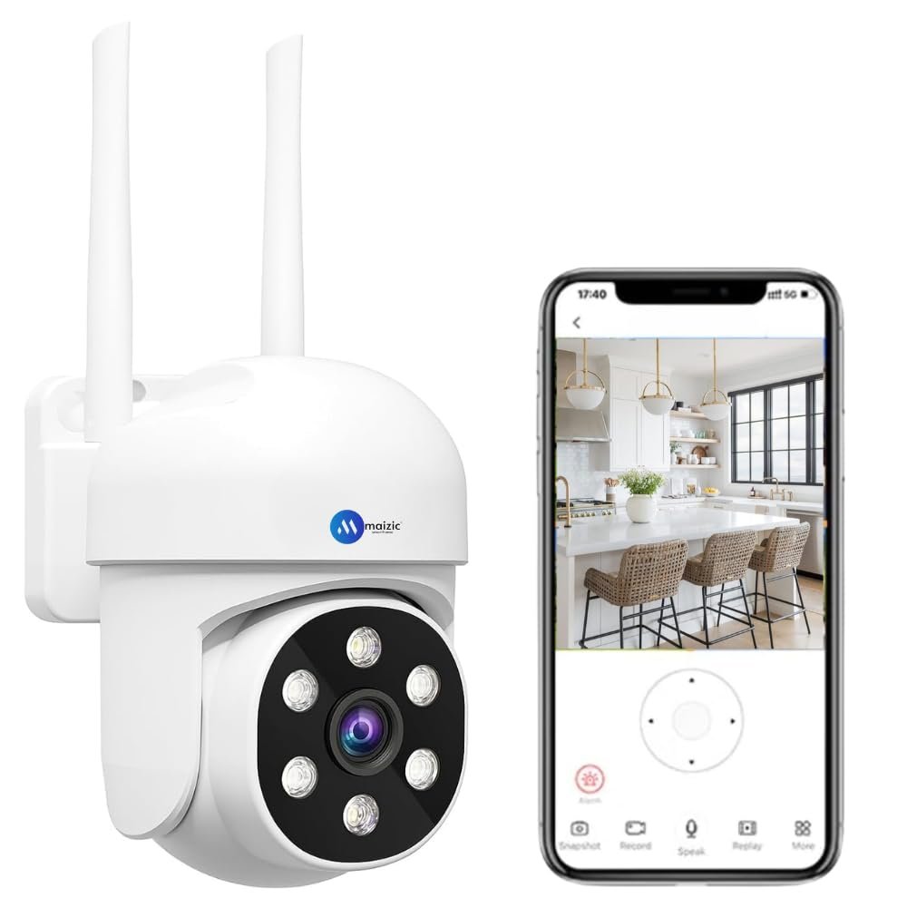 Maizic Smarthome Ultracam 3 MP Wi-Fi CCTV Camera – Your Advanced Home Security Camera, Color Night Vision, 2.4Ghz WiFi Connectivity, Waterproof IP66, Two Way Audio