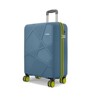 Safari Pentagon Neo 8 Wheels Carry on Cabin Trolley Bag, Hard Case Polypropylene with 360 Degree Wheeling Luggage for Men & Women, Suitcase for Travel, Ink Blue, 55cm, Small