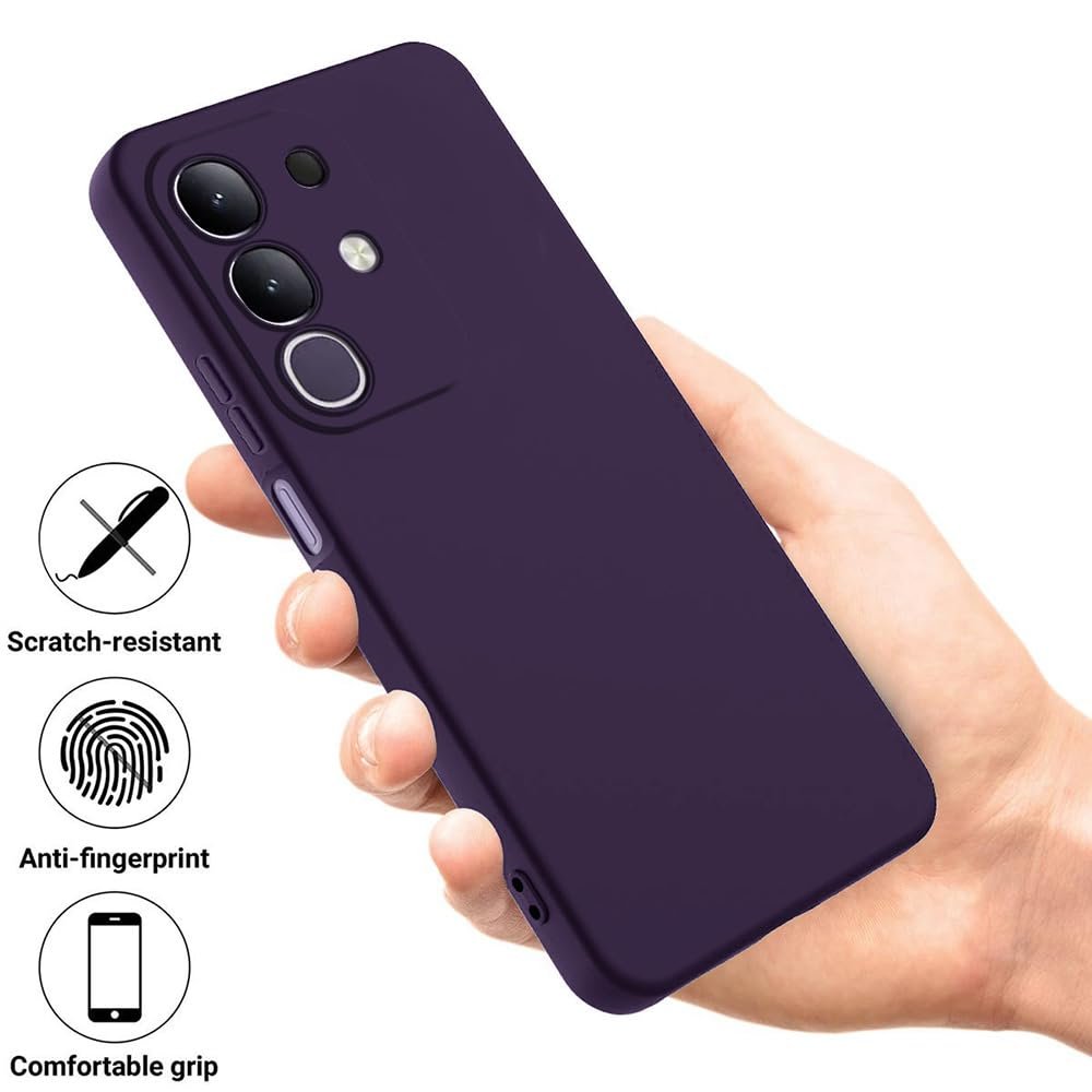 Amazon Basics Mobile Cover for Vivo T4x 5G | Full Camera Protection | Premium Liquid Silicon Case | Flexible Bumper Case for Vivo T4x 5G / Y29 4G / Y31 Pro 5G / iQOO Z10x 5G (Purple) - Image 5