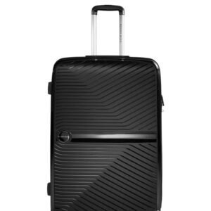 Nasher Miles Bruges Hard-Sided Polypropylene Check-in Luggage 28 inch | 75cm | 8 Wheels Large Trolley Bag for Travel | Suitcase (Black)