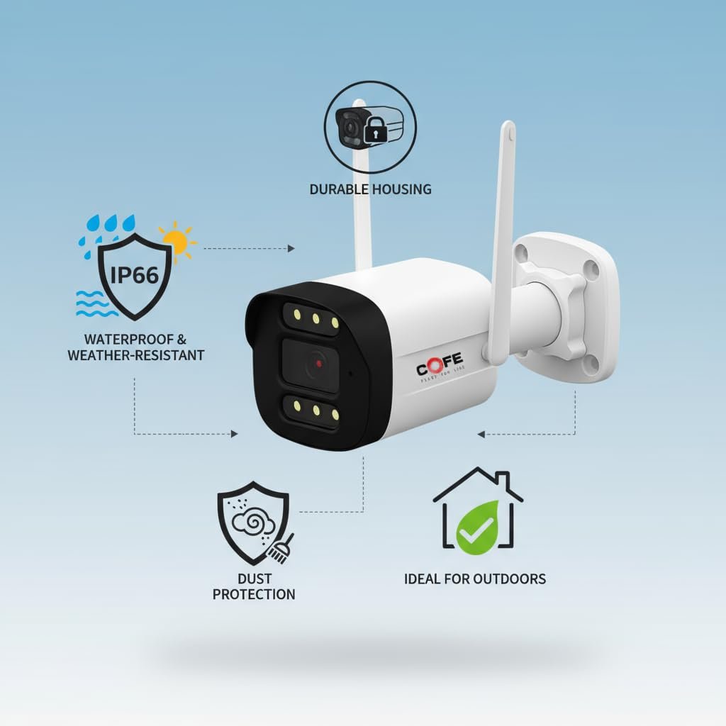 COFE CF-4G-BP07 3MP 4G Outdoor Security Camera | Human & Motion Detection | Dual Light | Full-Color Night Vision | IP66 Waterproof | 128GB SD Card & Cloud Storage | Wireless CCTV for Home & Office - Image 6