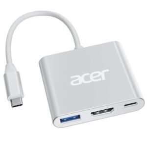 Acer USB C to HDMI Adapter [3-in-1] Multiport Adapter Type-C to USB A 3.0, 4K HDMI, 100W PD, USB C Hub Compatible for Laptop, Tablets, MacBook Pro/Air, iPad, TV, Monitor