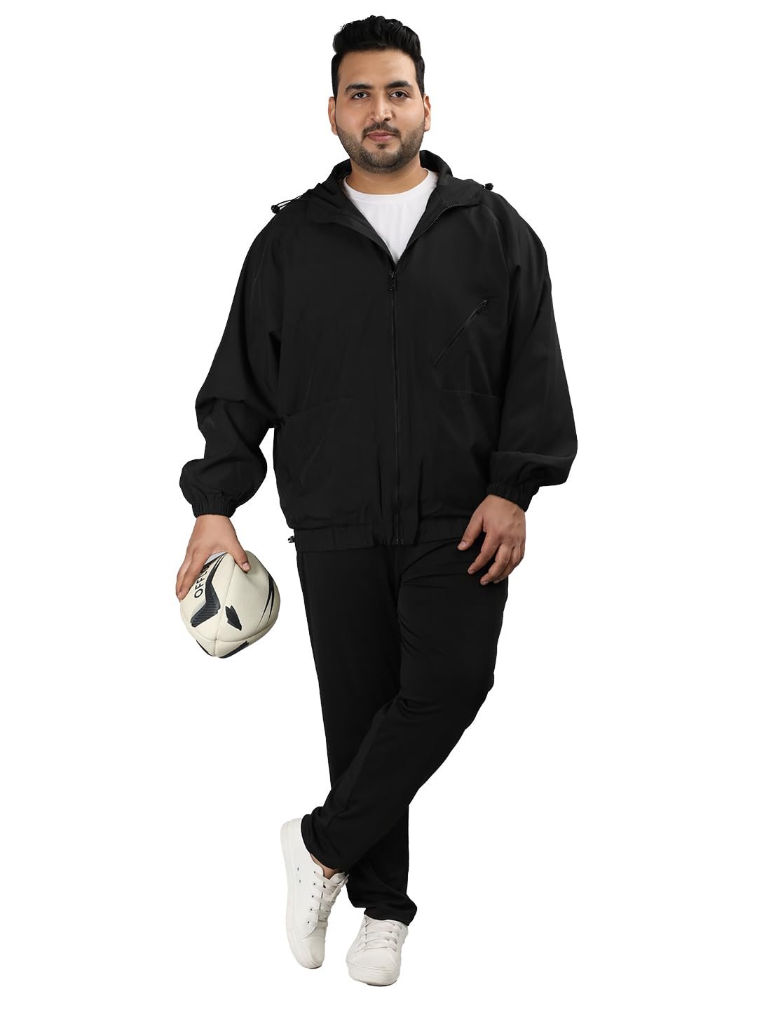 CHKOKKO Men's Polyester Plus Size Winter Sports Windcheater Stylish Zipper Standard Length Winter Sports Jacket - Image 5