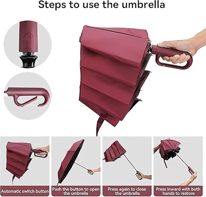 Brand Conquer Umbrella Automatic Open Travel Wind Vent,Umbrella big size for men And girls, Umbrellas for rain,Windproof Umberalla Large for Man,Women - Image 4
