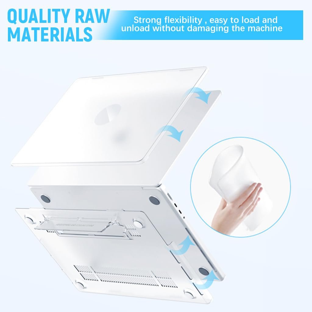 HASTHIP® Laptop Case Cover for MacBook Air 13.6 inch M4 A3240 M3 A3113 M2 A2681 with Foldable Kickstand Release 2025 2024 2022 for Apple Flexible Soft Clear Case - Image 5