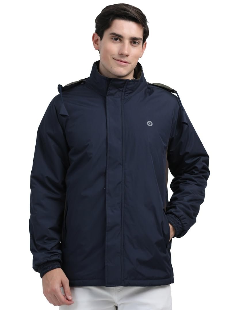 Men's Waterproof Winter Jacket | Reversible & Removable Hood | 99% Water-Resistant | Heavy-Duty Warm Jacket with 4 Pockets