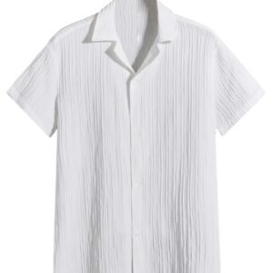 Leriya Fashion Men’s Polycotton Regular Fit Casual Trendi Shirt |Half Sleeve |Stylish Ideal for Travel |Man Striped Shirt’s