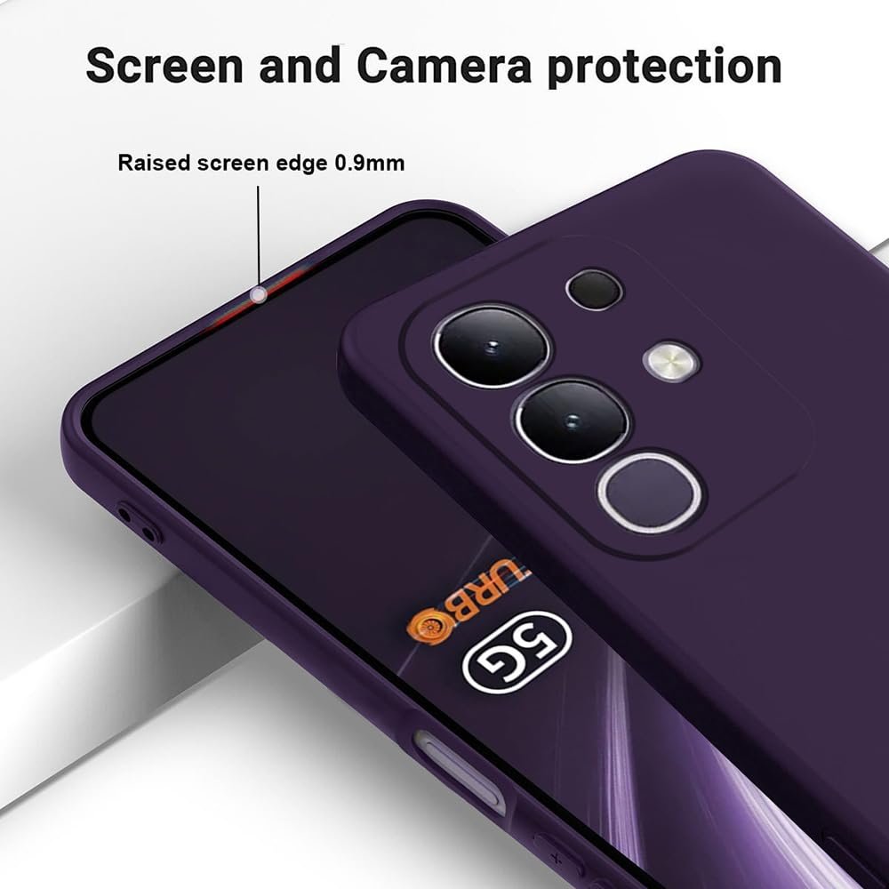 Amazon Basics Mobile Cover for Vivo T4x 5G | Full Camera Protection | Premium Liquid Silicon Case | Flexible Bumper Case for Vivo T4x 5G / Y29 4G / Y31 Pro 5G / iQOO Z10x 5G (Purple) - Image 3