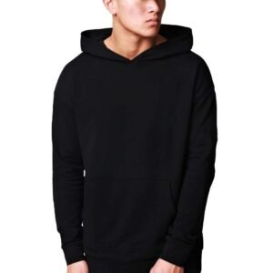 Veirdo Men’s Regular Fit Hooded Cotton Jacket – Black