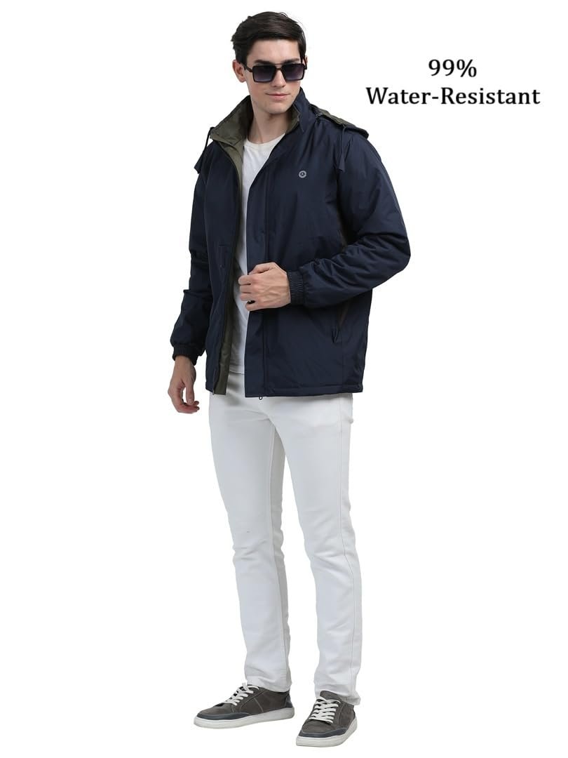 Men's Waterproof Winter Jacket | Reversible & Removable Hood | 99% Water-Resistant | Heavy-Duty Warm Jacket with 4 Pockets - Image 2