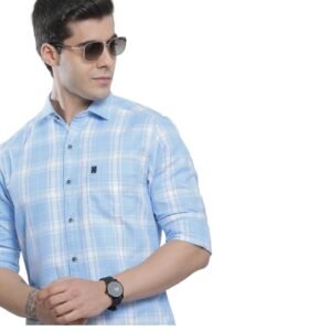 The Indian Garage Co Men’s Cotton Regular Fit Checkered Full Sleeves Cutaway Collar Casual Shirt