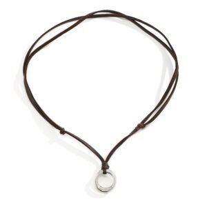 Necklace for Men, Stylish for Men, Ring Pendant, Chain for Man Fashion Accessories, Rope Cord Neck Chain for Man