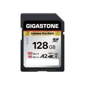 Gigastone 128GB SD Card, 4K Camera Pro, A2 V60 SDXC Memory Card High Speed 4K Ultra HD UHD Video Compatible with Canon Nikon Sony Pentax Kodak Olympus Digital Camera, with 1 Mini case