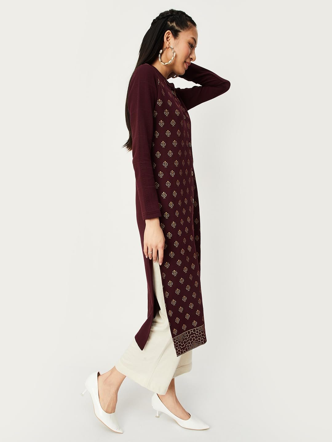 Max Women Cotton Long Length Jacket - Image 2