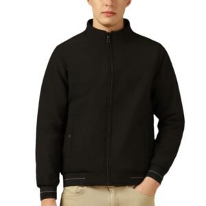 Dennis Lingo Men Grey Solid Regular Fit Full Sleeve Mock Collar Padded Jacket