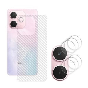 ARBAN Camera Lens Protector for Oppo A5 Pro 5G (INDIA) (PACK 3 Camera Lens Protector With 1 Mobile Back Carbon fiber skin)