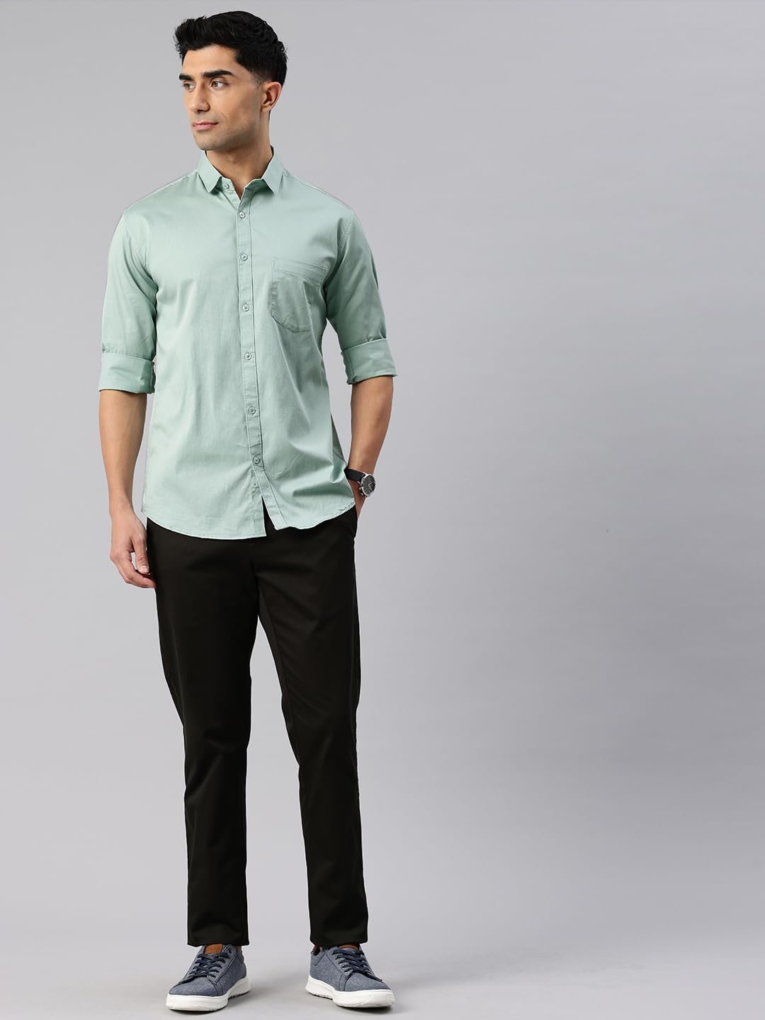 Majestic Man Men's Cotton Slim Fit Solid Casual Shirt - Image 5