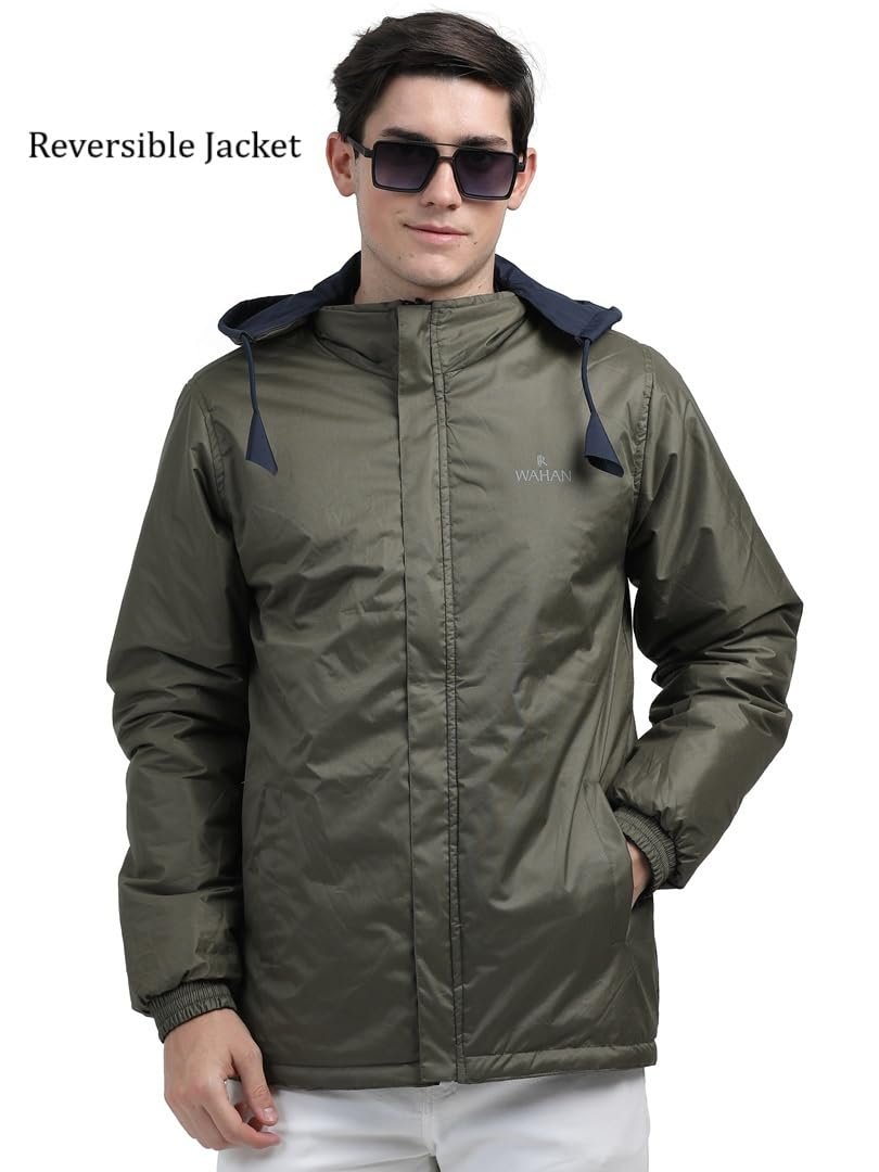 Men's Waterproof Winter Jacket | Reversible & Removable Hood | 99% Water-Resistant | Heavy-Duty Warm Jacket with 4 Pockets - Image 7