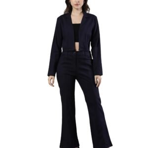 Femmora Comfortable Fit Crop Jacket and Pant Co-ords Set, Soft and Breathable Cotton Fabric with Front Zip Button closure and 2 Side Pockets, for Women, Pack of 1