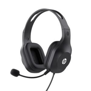 HP H120 Stereo USB Headset, Plug-and-Play USB-A, Built-in Noise-Canceling Mic, Adjustable Head Strap, Padded On Ear Cushions, 360-Degree Bendable Mic, 1-Year Limited Warranty, Black, 9Z4V9AA