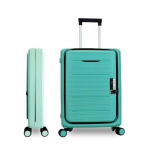 Kuber Industries 24 Inch Lightweight Collapsible Trolley Luggage Bag for Travel – Light Mint