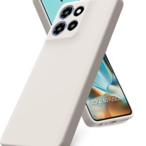 DIZORO Microfiber Candy Case for Motorola Moto Edge 60 Fusion 5G / Edge 60 5G Smooth Touch Cushion Liquid Soft Silicone Gel Phone Cases Non-Slip Full Body Protective Shockproof Back Cover – Stone Grey