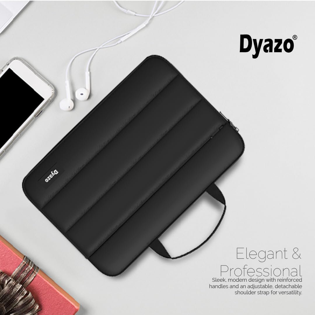 Dyazo Fluffy Laptop Sleeve 13-13.3 Inch | Lightweight & Shockproof Protection | Puffy Laptop Bag Compatible for MacBook Air, MacBook Pro, Surface Pro X/7/6/5/4M, HP, Dell, ASUS and Lenovo (Black) - Image 5
